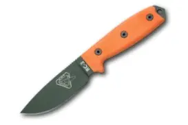 Tactical Fixed Blade With Green Steel And Orange G10 Handle 1