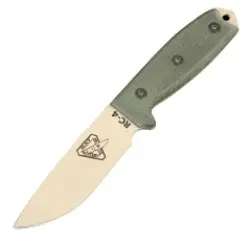 Tactical Folding Knife – Tan Plain Blade With Green Micarta Handles 1