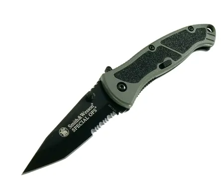Tactical Medical Rescue Knife With Black Serrated Aluminum Handle 1