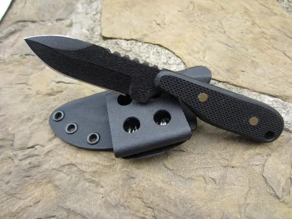 Talon B Plain-Edge Tactical Knife – Textured Black G10 Handle 1