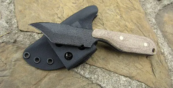 Talon D Natural Micarta Fixed Blade – Plain Edge, Ergonomic Grip 1