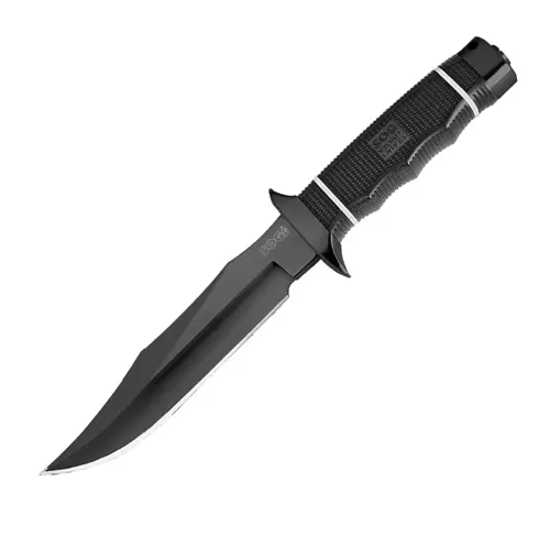 Tech Bowie Fixed Blade Knife – Black Tini Coating & Kydex Sheath 1