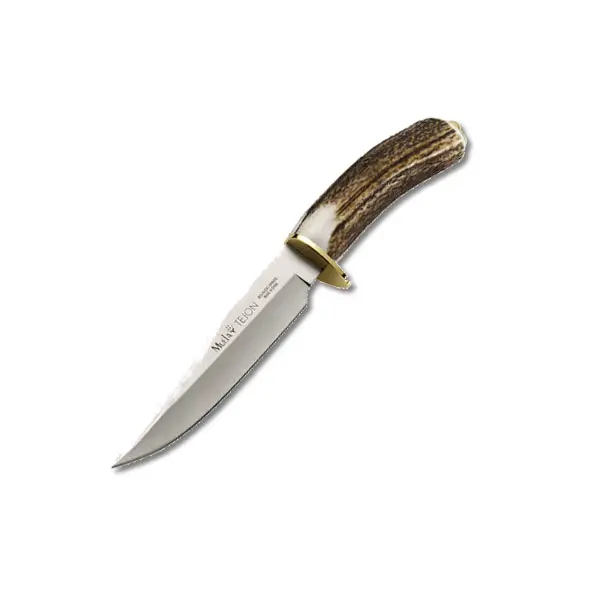 Tejon-16 Full-Tang Hunting Knife – 11.125" Stag Handle With Brass Guard & Cap 1