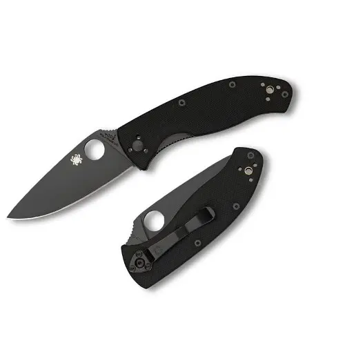 Tenacious Edc Folder – Black Plain-Edge Blade 1