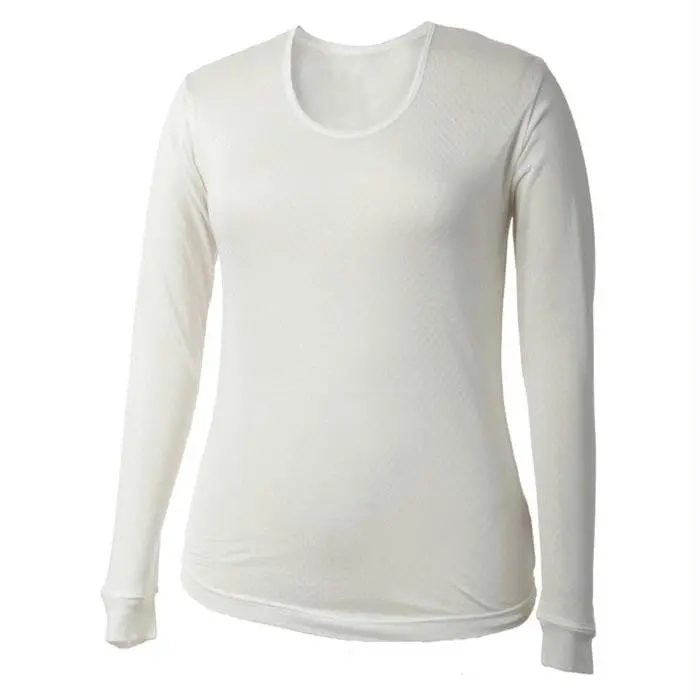 Thermasilk Women’S Scoop Neck Top – Large, Natural Beige 1