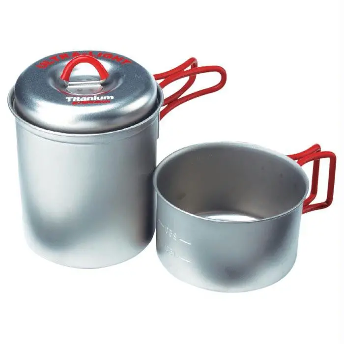 Titanium Cookware Stackable Set For Backpacking 1