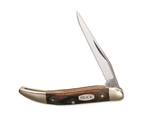 Toothpick-Style Pocket Knife – Brown Wood Handle 1