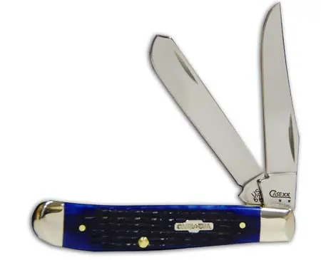 Trapper Mini Pocket Knife – Blue Bone Handle 1