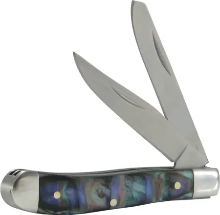 Trapper Pocket Knife – Compact Design With Purple Swirl Imperial Scales 1