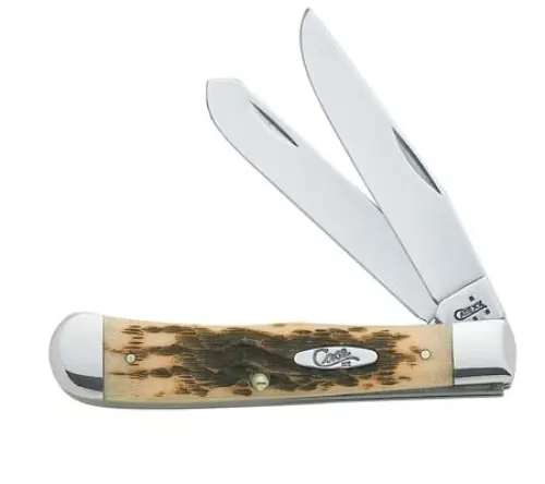 Trapper Pocket Knife With Cv Steel Blade And Amber Bone Handles 1