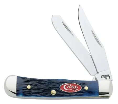 Trapper Pocket Knife With Tiny Navy Blue Bone Scales 1