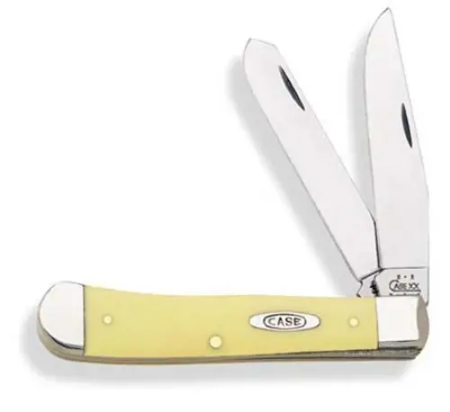 Trapper-Style Yellow Cv Steel Pocket Knife 1