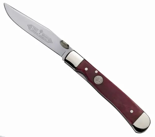 Trapperliner Folding Knife With Smooth Red Bone Handles 1