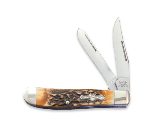 Two-Blade Trapper Pocket Knife – Genuine Stag Horn Scales 1