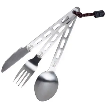 Ultra-Lightweight Titanium Utensil Set: Fork, Spoon & Knife 1