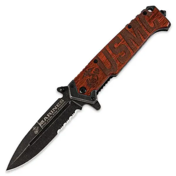 Usmc Beachhead Serrated Folding Pocket Knife 1