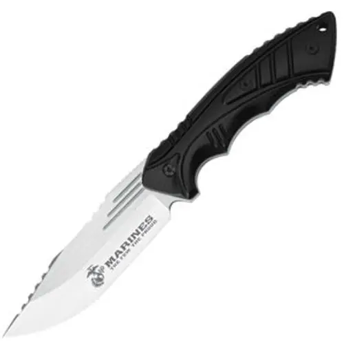Usmc Combat Field Fighter Knife – Silver Finish With Sheath 1