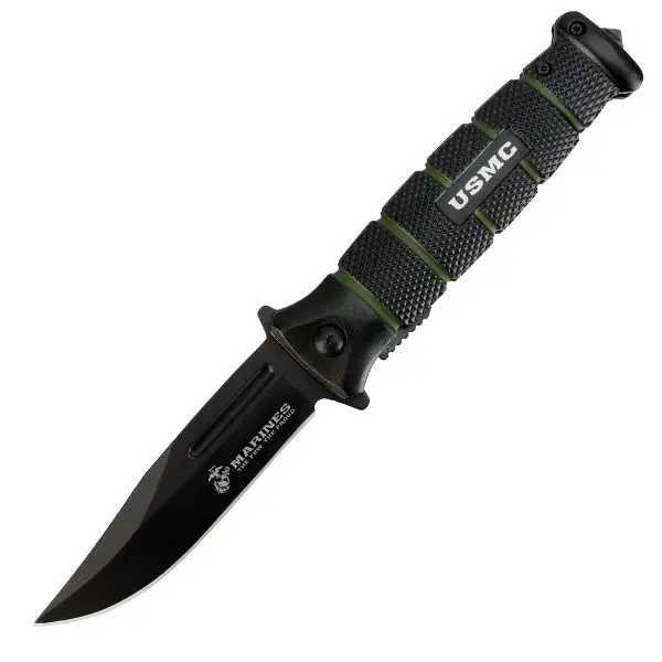 Usmc Combat Folding Knife – Black & Green Camo 1
