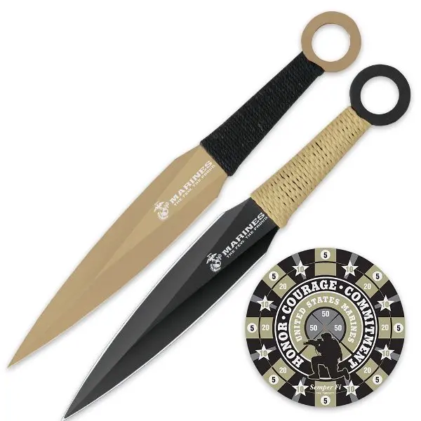 Usmc Throwing Knife Set With Target Board 1