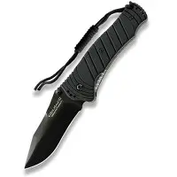 Utilitac Ii Jpt-3S Drop Point Knife – Black Handle And Blade 1