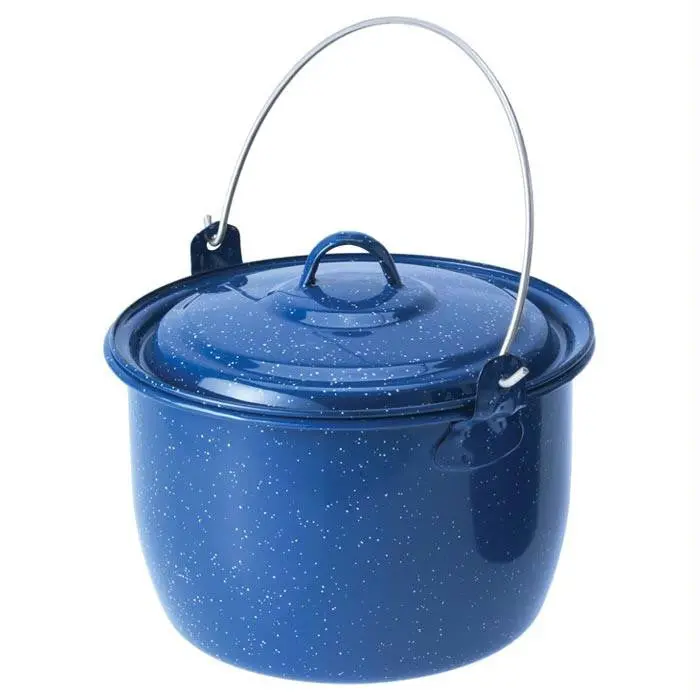 Vintage-Style Enamel Convex Kettle – 3-Quart Blue Finish 1