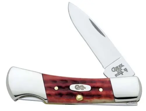 Vintage-Style Small Lockback Pocket Knife – Distressed Red Handle 1
