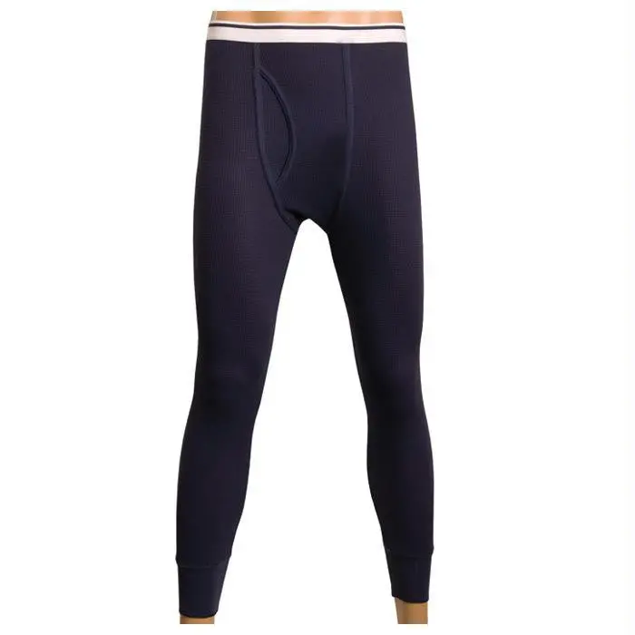 Waffle-Knit Men’S Sweatpants – Navy Blue, Large 1
