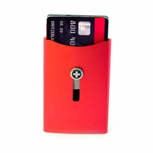 Wagner Swiss Wallet Knife – Flash Red Anodized Aluminum 1