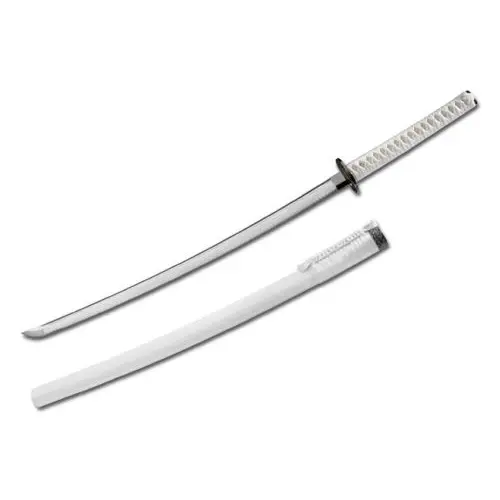 White Samurai Katana With White Wood Scabbard 1
