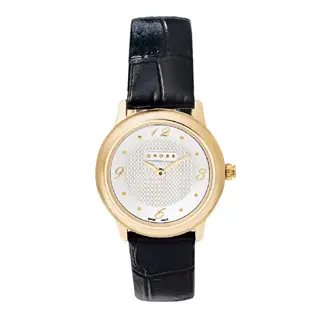 Women’S Analog Watch With Black Leather Strap 1