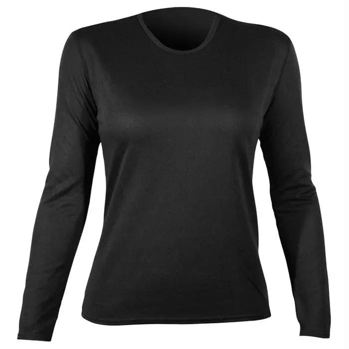 Women’S Black Bi-Ply Crew Neck T-Shirt – Large 1