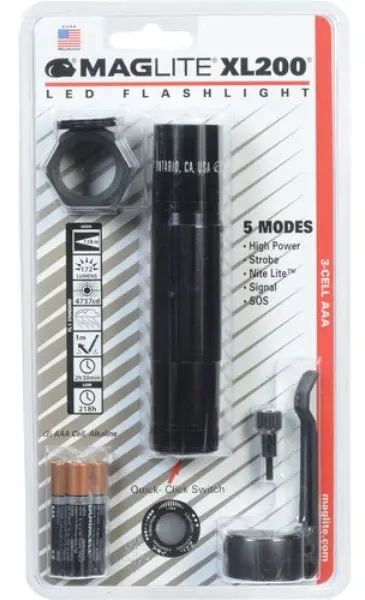 Xl-200 Tactical Led Flashlight – Black Tac Pack Edition 1