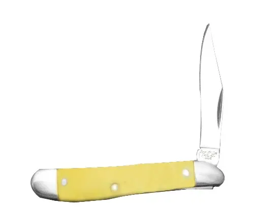 Yellow Delrin Single-Blade Peanut Pocket Knife 1