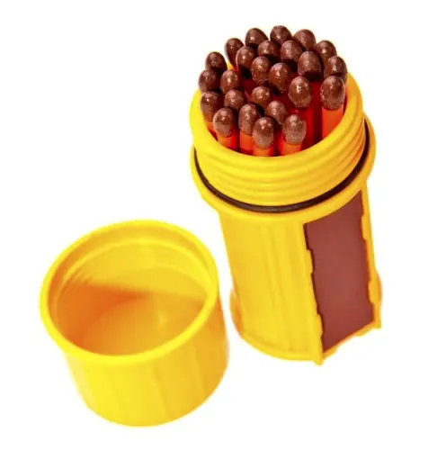Yellow Waterproof Match Container With 25 Strike-Anywhere Matches 1