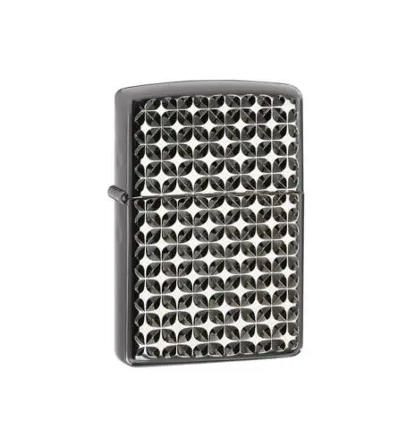 Zippo Lighter – Diamond-Engraved Ebony Armor Design 1