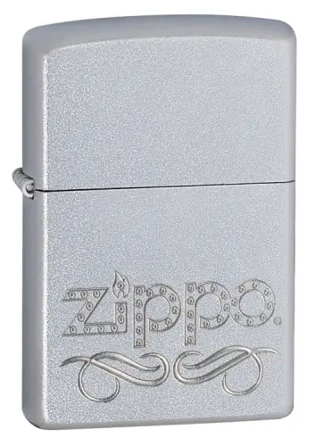 Zippo Scroll Pattern Satin Chrome Lighter 1