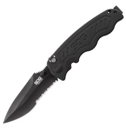 Zoom Mini Folding Knife – Partially Serrated Blade, Black Titanium Nitride Coating 1